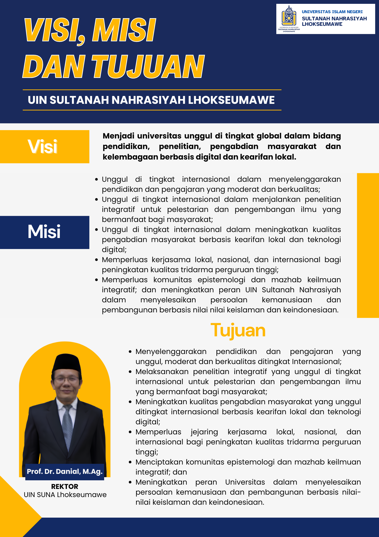 Visi Misi UIN Sultanah Nahrasiyah Lhokseumawe